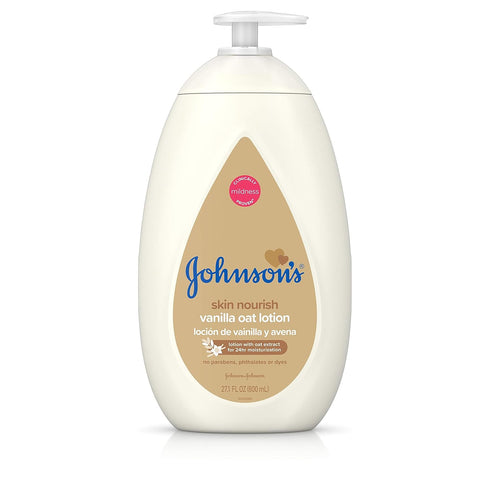 Johnson's Moisturizing Baby Body Lotion with Vanilla & Oat Extract for Dry Skin, 27.1 fl. oz