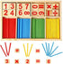 Counting Number Blocks and Sticks, Montessori Toys for Kids Learning, Educational Wooden Rods with Storage Tray