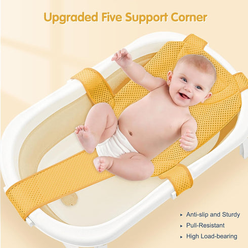 0-12 Colorlife Baby Bath Seat Support Net Infant Bathing Seat Support Mat, Adjustable Comfortable Non-Slip Five-Pointed