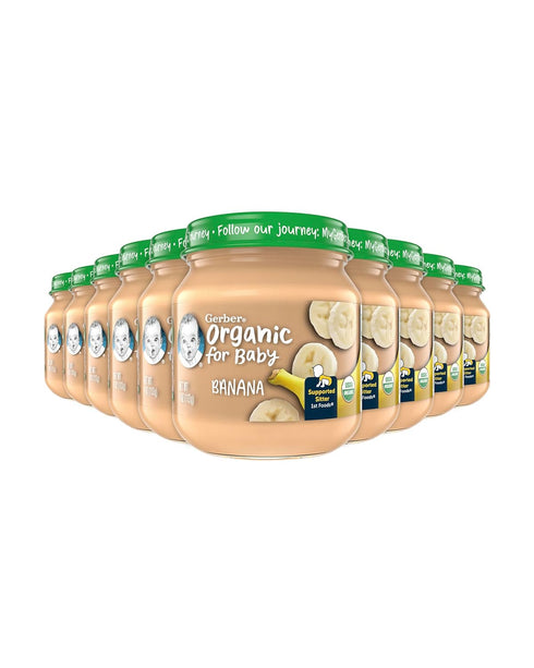 Gerber 1st Foods Organic Baby Food, Banana, 4 oz Jar (Pack of 10)
