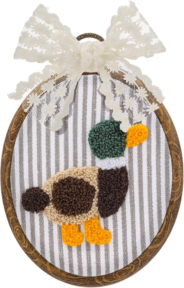 Blulu Vintage Mallard Duck Decor Duck Nursery Decor Framed Wall Art with