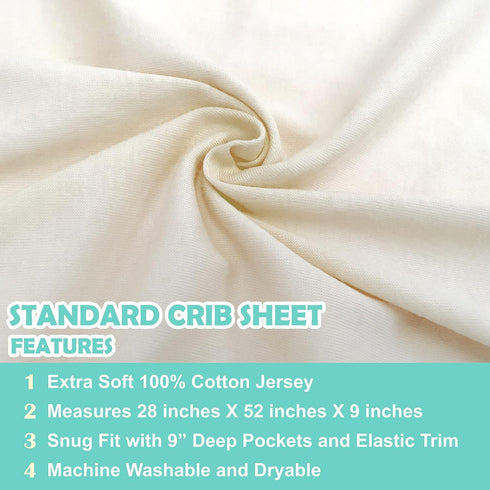 American Baby Company 100% Natural Cotton Fitted Crib Sheet, 52" x 28", Ecru, for Boys and Girls