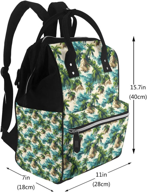 TZTTZT Backpack, Mommy Hawaii Small Island Print Diaper Bag Toddler Baby Girl Boy Diaper Bag for Mom Dad, Bags Travel