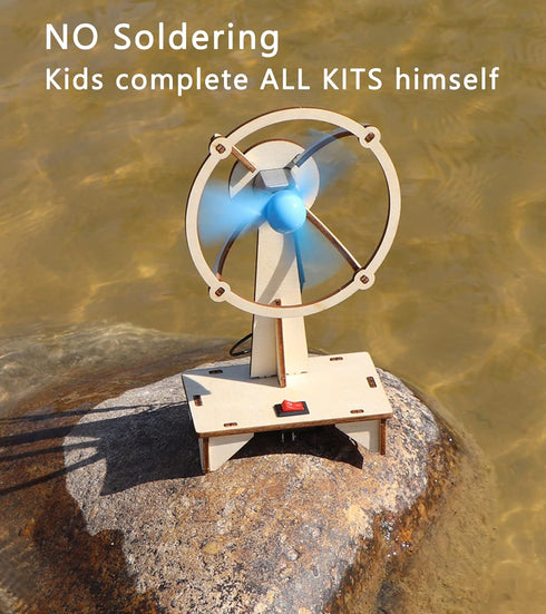 STEM 4 Set Solar Motor Kit - Wooden Model Electric Car Science Experiment Projects for Kids