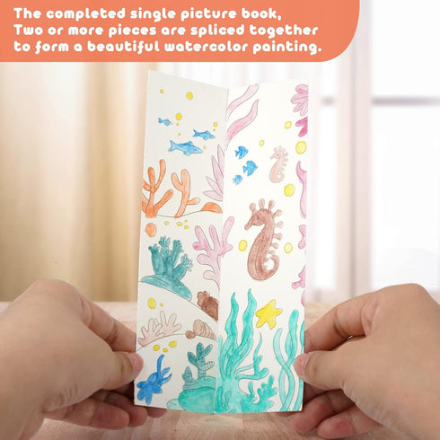 Cavnewt Book,21-Pages,Travel Set 3-8 Pocket Watercolor Painting Paint Watercolor Coloring Book for Kids Years Old,Boys