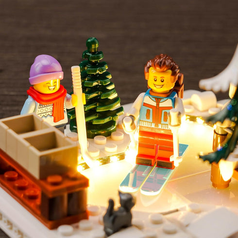 Upgraded LED Light Kit for Lego Icons Alpine Lodge Building Set, Remote Version Compatible with Lego 10325