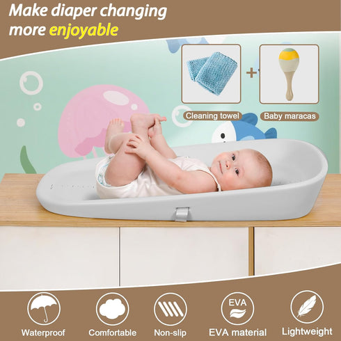 Foam,27x17 InchGrey Babylush Wipeable Changing Pad for Dresser,Easy to Clean and Non-slip Waterproof Changing Pad