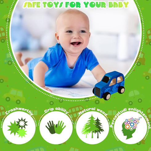 24 Chivao Pcs Wood DIY Car Toys, Unfinished Wooden Cars, Paintable Wood Toys, Wooden Crafts for Students Home