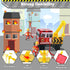 56PCS 4-8, 4 5 Magnetic Tiles for Kids, Construction Magnet Tiles with Fire Truck Station, Building, Road, Crane, Car