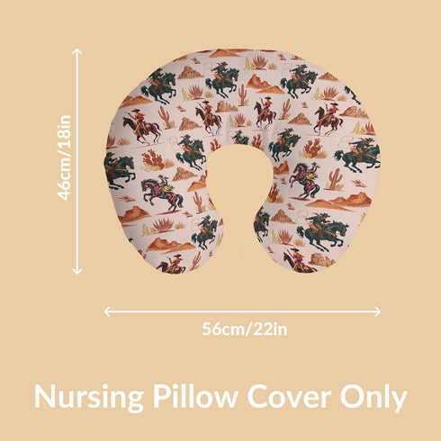 Cstdyfrv Western Cowboy Nursing Pillow Covers Vintage Cowboy Cactus Desert Removable Breastfeeding Slipcover Wild West