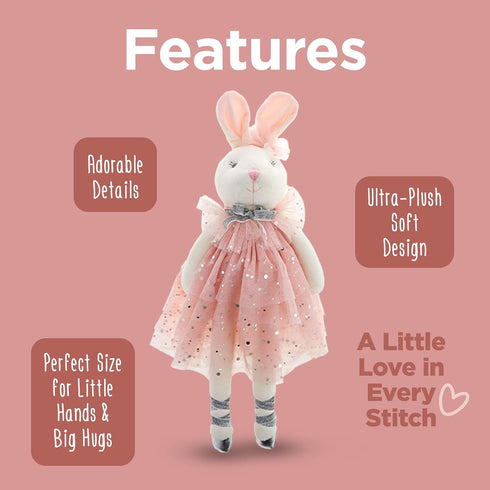 16 inches, Stephen Joseph, Stuffed Animal Toy Large Super Soft Plush Doll, Toys for Baby, Toddler, Kids, Bella Bunny