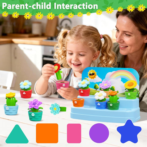 1-2 1 2 3 4 Montessori Toys for year old, Toddlers Outdoor & Indoor Gardening Toys with Watering Can, Shovel, Rake