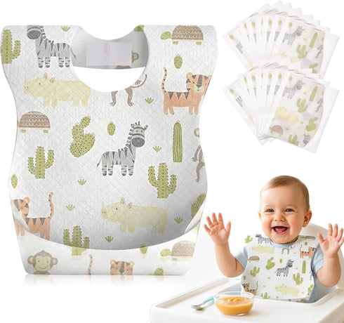Lictin Disposable Baby Bibs, Individually Packaged, Hygienic and Convenient for Toddler, Baby