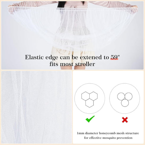 JQCOVEI Stroller/Bassinets/Cradles/Playards/Pack Baby Mosquito Net for Stroller, Perfect Bug Net for N Plays