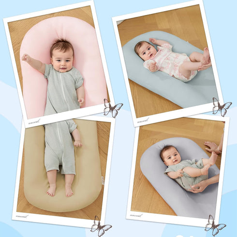 Lucakuins 0-24 Infant Support Cushion, Months Newborn Baby Support Cushion with Cover, Portable Playing Time Mat