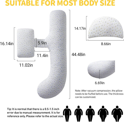 Pregnancy Pillow for Sleeping, SEEDNUR Maternity Pillow Support for Back, Legs, Belly, HIPS, Pregnancy Body Pillow