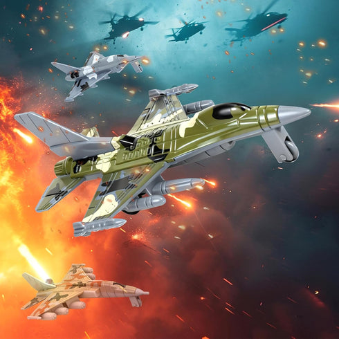 12 Pack,Plastic 1 2 3 4 5 6,Military Toy Airplanes Diecast Airplane Toys for Boys Toddlers Age Planes Model Toys