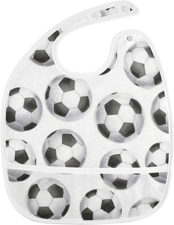 IHCVHQX Baby Feeding Bibs for Boys Girls Soccer Ball Pattern Toddler Infant Bandana