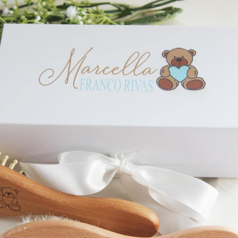 Set Custom Wooden Baby Brush | Personalized Wooden Baby Brush | Personalized Baby Gift Boys