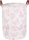 CLOCOR Pink Laundry Basket,Waterproof Nursery Hamper for Baby Girl ,Collapsible Storage Baskets