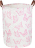 CLOCOR Pink Laundry Basket,Waterproof Nursery Hamper for Baby Girl ,Collapsible Storage Baskets