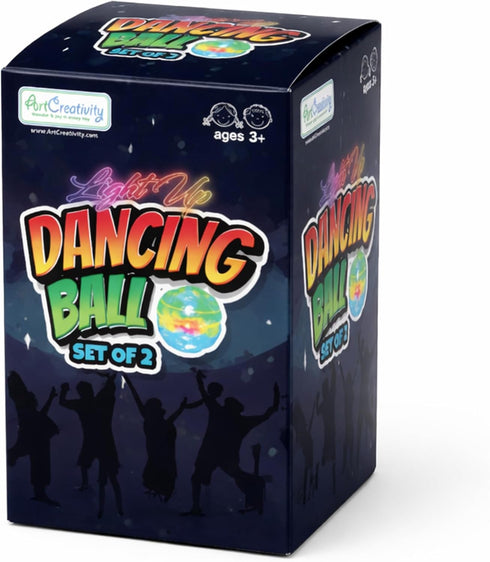 Set 2, ArtCreativity Light-Up Dancing Ball with Sound Effects, of LED Vibrating and Singing Ball for Kids, LED Party