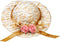 Melody Jane Dolls Houses Dollhouse Straw Hat Pink Flower Miniature Garden Bedroom Hall Accessory 1:12