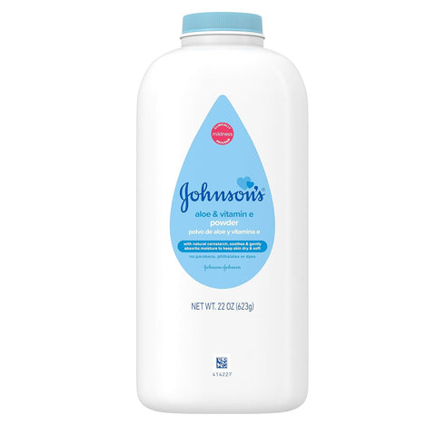 Johnson's Baby Powder, Pure Cornstarch, Aloe & Vitamin E, 22 Ounce (Pack of 3)