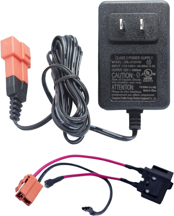 12 Volt Charger for Kids Ride On Toys, Battery Wire & Socket Adapter for 12V Electric Car Riding Toy