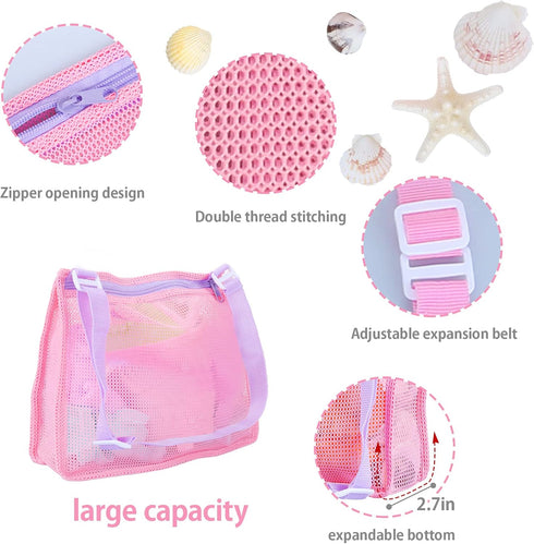 Tagitary Beach Sand Toys Set for Kids 3-10, Bucket Watering Can Shovel Rake Sand Molds with Beach Shell Bag