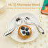 Set, 18/10 Set (2-Piece) KINGSTONE Toddler Utensils Stainless Steel Kids Silverware with Curved Handle, All-Metal Baby