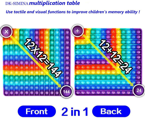 2 in 1 Multiplication Table and Digital Addition Table - DK-SIMINA Rainbow Dimple Fingertip Math Toy (1 PCS)