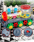 Nenekal Electric Transparent Gear Train Toy - Flashing Lights and Music, Battery Operated Bump and Go Car for 3+