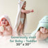 Set 100% (33" 33") CuddleBug Premium Hooded Baby Bath Towel & Washcloth (Bear) - Cotton Terrycloth Hooded Baby Towels