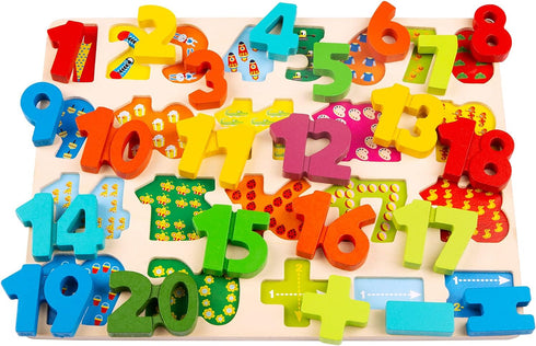 Wooden Puzzles for Toddlers, Voamuw Alphabet Number Shape Learning Puzzle for Kids Ages 3-5, Montessori Educational