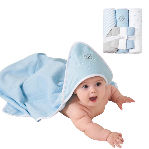 Set 6-Pack 28 28 Inch(Lion) Viviland Baby Towels and Baby Wash Cloths Hooded Baby Towels Baby Wipes Absorbent Bath Face