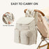 G4Free Backpack Diaper Bag for Moms Dads Travel Baby Bag with Pacifier Case & Insulated Pockets,Beige