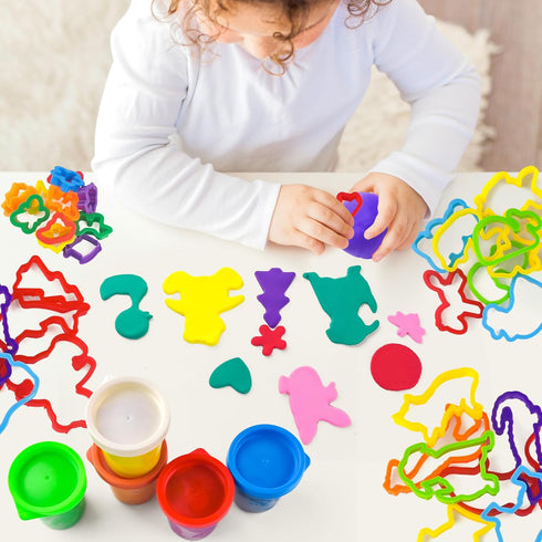 Set 32 Dough Play Tools for Kids, PCS Dough Accessories with Animal Molds and Shaped Cutters, Plastic Cutters Toys