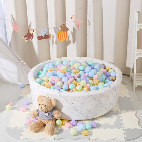 Star Ball Pit Balls for Toddlers - 200pcs Macaron Ocean Balls, Phthalate Free, Non-Toxic Crush Proof Play Balls
