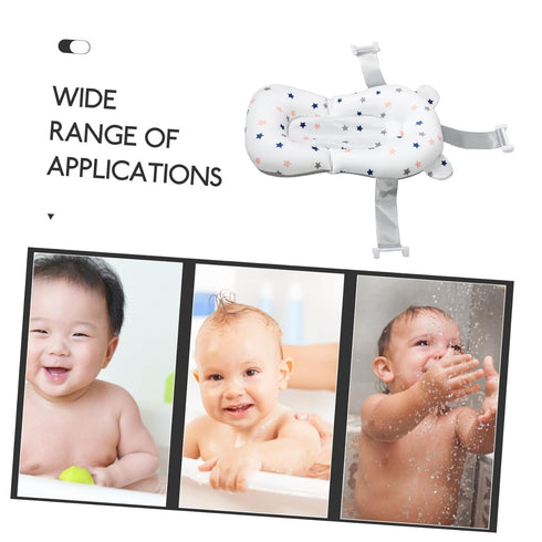 YOSADIER Newborn Bath Support Pad Adjustable Non-Slip Floating Cushion for Baby Bathing Breathable Mesh Mat for Infant