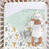 African Safari Jungle Animal Minky Baby Blanket, Dotted Backing Boy Girl, Blue Elephant Giraffe Zebra Double Layer