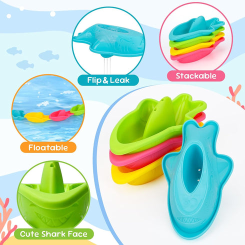 1-3 2-4 1+ 9 Fajiabao Baby Bath Toys for Kids Ages Toddler Bath Toys Mold Free for Bathtub Sand Beach Pool Water Toys