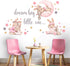 Mamarons Pink Bunny Nursery Wall Decals-Baby Girl Room Rabbit Wall Decor, Animal Stickers for Kids Playroom, Toddler