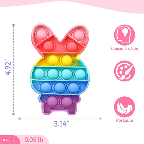 Woplagyreat Easter Bubble Fidget Toys, Kids Girls Boys Cute Bunny Sensory Toy Basket Stuffers Toddler Adult Stress