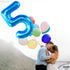 KatchOn Giant Blue Number 5 Balloon, 40 Inch, 5th Birthday Decorations for Boys, Shark Theme