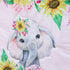 Set Girls,5 Pink Cartoon Elephant Crib Bedding for Piece-Crib Sheet/Crib Skirt/Quilt/Blanket/Diaper Bag