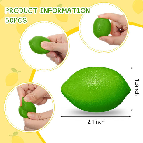 50 Jerify Pcs Lemon Stress Balls Bulk Lemon Party Favors Small Fruit Relieve Balls Fake Artificial PU Foam Toys