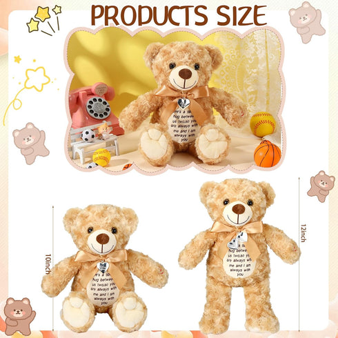 12 Inch Bear Stuffed Animals - Cute Plush Bear with Voice Recorder and Photo Pendant Set for Boys Girls