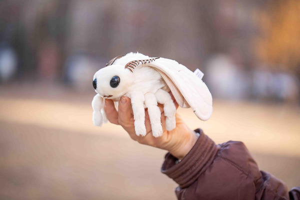 TAMMYFLYFLY Lifelike Moth Plush Toy,Cute Poodle Moth Stuffed Animal, Insect Model Toy, 7