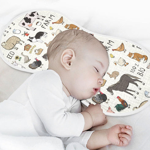 Farm Animals Muslin Baby Burp Cloths, Super Absorbent Soft Cotton Burping Rags Set for Boys & Girls, 1 Pack